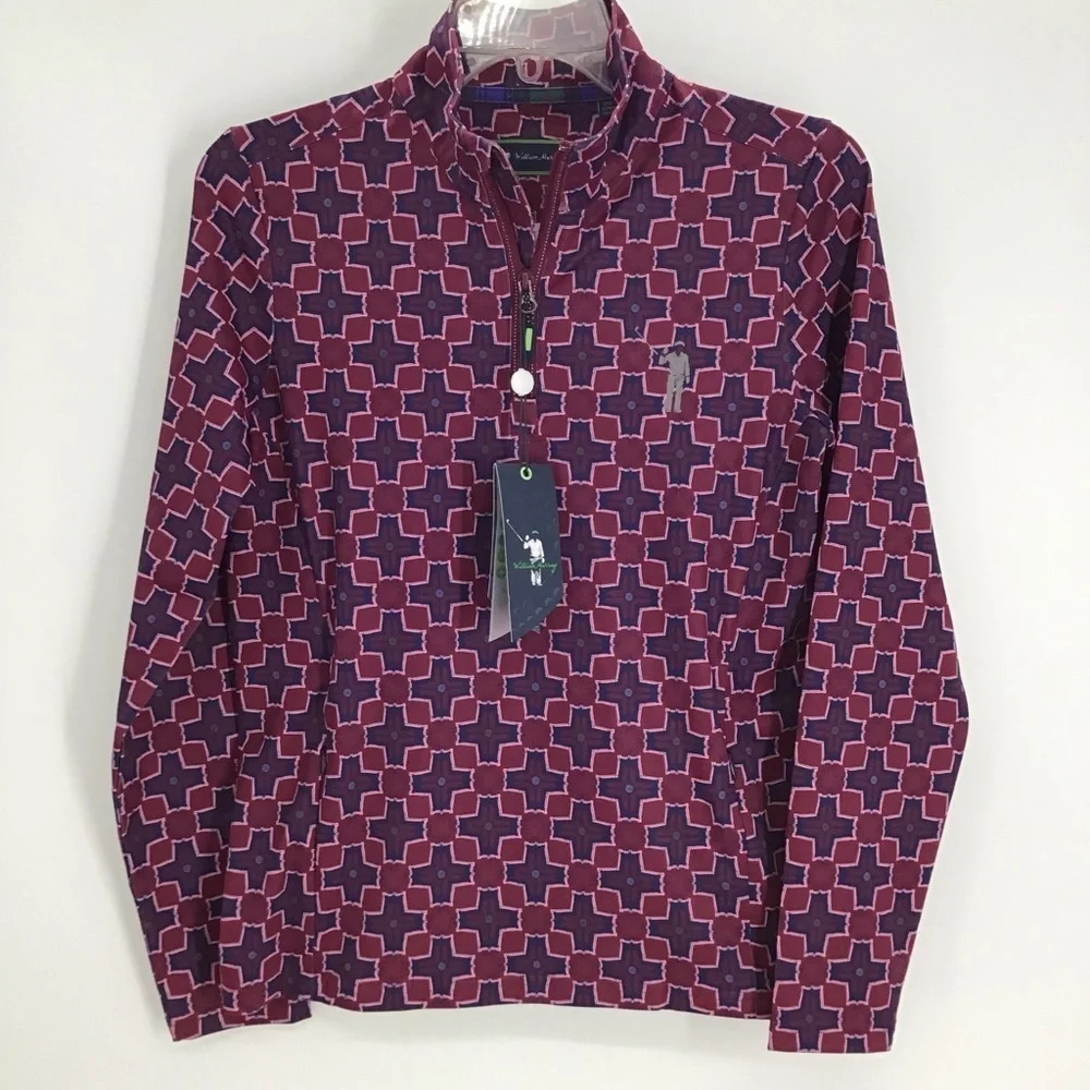 William Murray Women’s Golf Chip Shot Burgundy Pullover 1/4 Zip NWT Size Small
